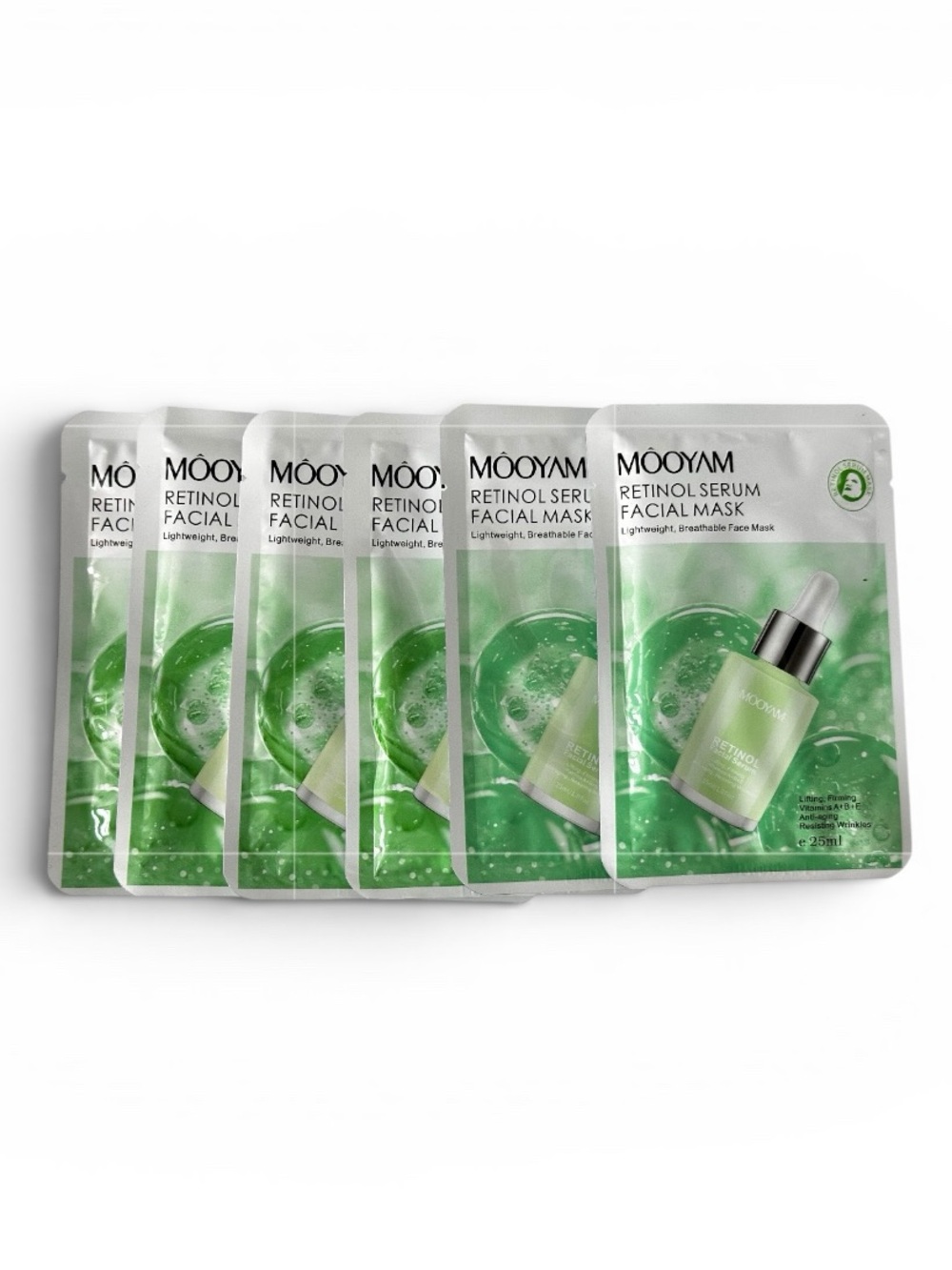 Mooyam Retinol Serum Facial Mask Set 6pcs Hydrating Skin Care Sheet Masks